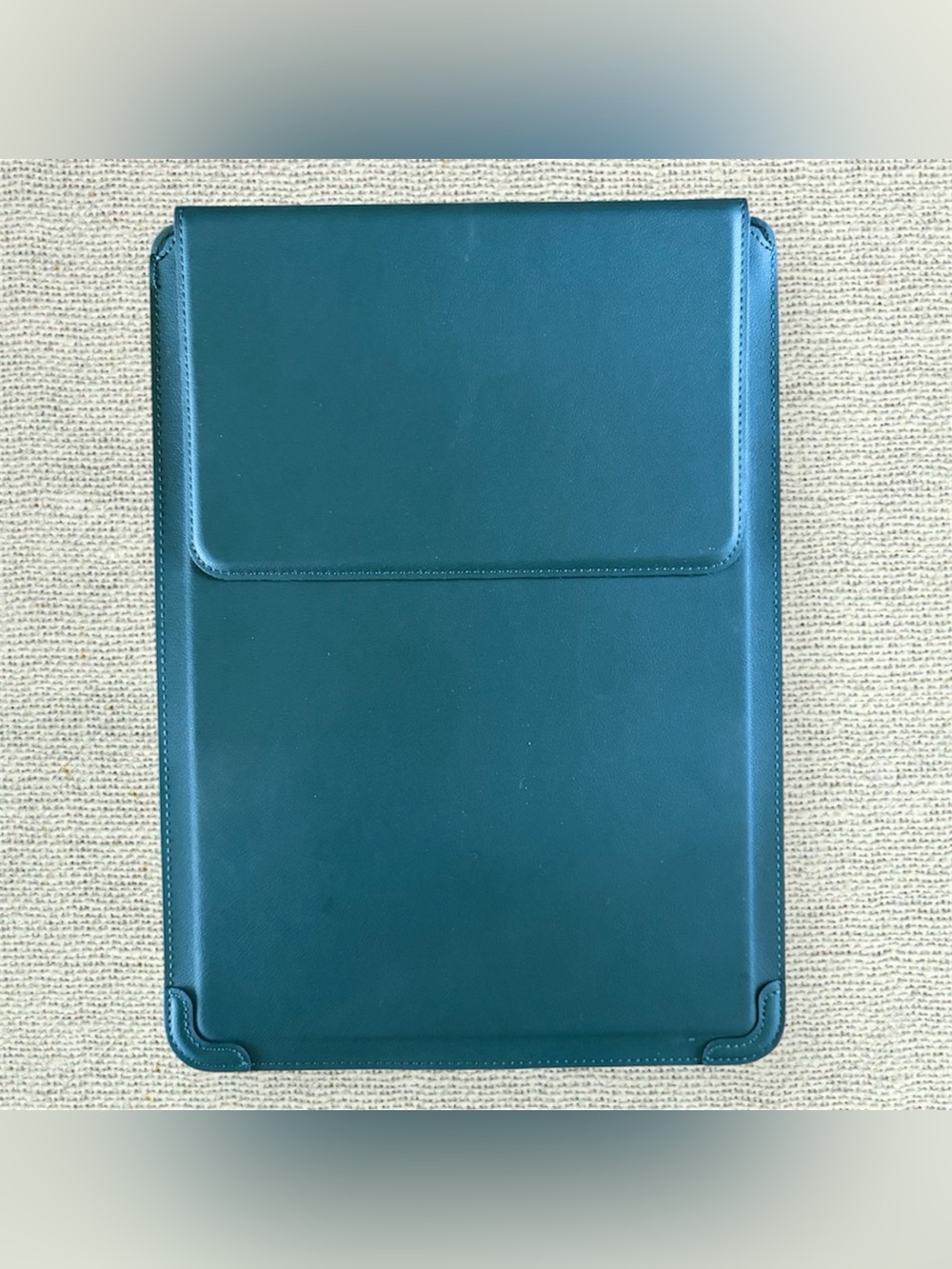 Dark Green Faux Leather Laptop & iPad Sleeve